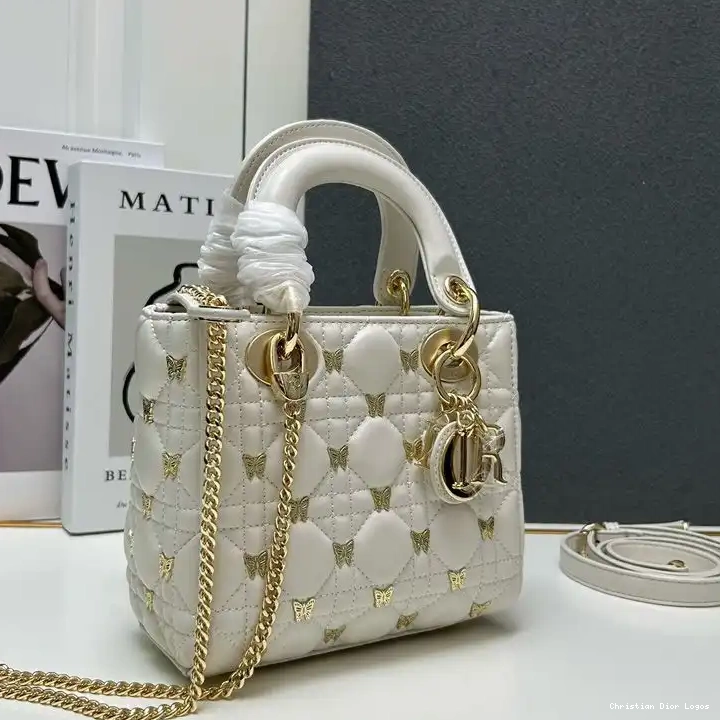 Cheap Dior Bag White Studs Lambskin Lady Butterfly Mini with Cannage 0327 Luxury